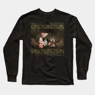 Steampunk, little dog and squirrel with hat Long Sleeve T-Shirt